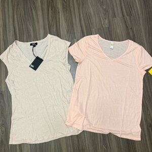 2 of Paige lole sz M/L Women's V-Neck Tops - Beige and Light Pink tee shirt